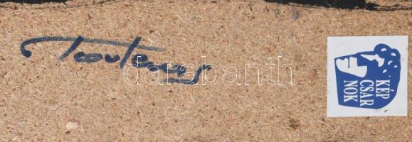 Togyerás József (1930-): Plasztikus mozaik. Kőhatású kerámia, farost lapra applikálva, jelzett, kopá...