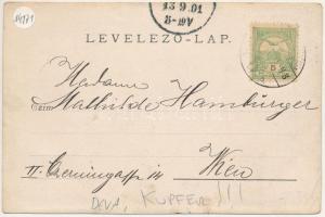 1901 Déva, Kupfer-Erzbergbau, Barbara Stollen / rézbánya bejárata, Barbara akna, iparvasút, "Id...