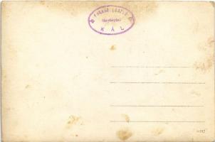 Kál-Kápolna, vasútállomás, vasutasok csoportképe. Farka László fényképész, photo (fl)