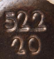 Iparművészeti kerámia váza, számozott, kopással, m: 19,5 cm