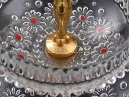 Kétszintes üveg kínáló, d: 18 cm, m: 25 cm