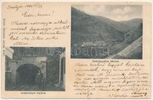 1906 Brád, Aranybánya bejárata, Victor Stollen akna, sodronypálya részlet. Ábrahám István kiadása / gold mine entry, ropeway transport (r)