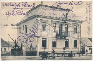 1913 Halmi, Halmeu; Községháza. Liebeck és Grosz kiadása / town hall (fa)