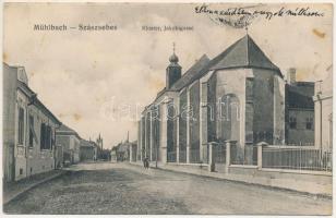 1916 Szászsebes, Mühlbach, Sebesul Sasesc, Sebes; Kloster, Jakobigasse / kolostor, utca. Josef Baumann kiadása / monastery, street view (fl)