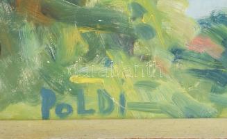 Böhm Lipót, Poldi (1916-1995): Dunakanyar. Olaj, farost, jelezve jobbra lent. fakeretben, 50×60 cm