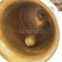 Bronz csengő, zománcozott díszítéssel, m: 19,5 cm