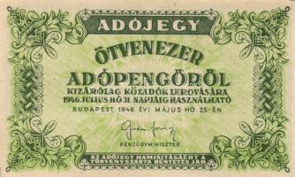 1946. 50.000AP sorozat és sorszám nélkül T:I-