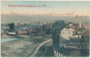 1907 Karcfalva, Csíkkarcfalva, Carta; látkép. Brassói Lapok kiadása / general view (EK)