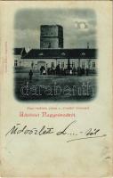 1899 (Vorläufer) Nagyszalonta, Salonta; Piac, Csonka torony. Pauker Dániel kiadása / market square, tower (fl)