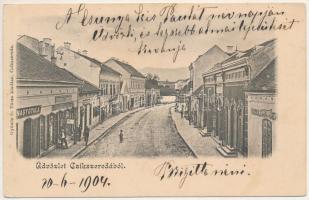 1904 Csíkszereda, Mercurea Ciuc; utca, Nagy Gyula, Nerza Rezső, Szultán üzlete. Gyönös és Társa kiadása / street view, shops (EK)