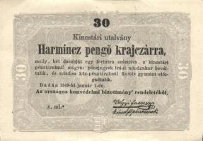 1849. 30kr "Kossuth-bankó" "*"-gal! T:II