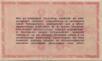 1946. 1.000.000AP 6 folyószámmal, benne utolsó szám "8" felül kitörve, erősen felcsúszva! ...