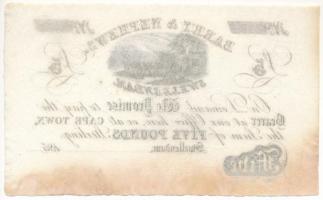 Dél-Afrika / Swellendam / Berry & Nephews ~1850. 5P kitöltetlen csekk T:AU fo.
South Africa / S...