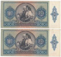 1941. 20P (2x) sorszámkövetők "C 426 032547 - C 426 032548" T:AU 
Adamo P12