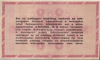 1946. 1.000.000AP főtípus, előlapi részleges gépszínátnyomattal T:I