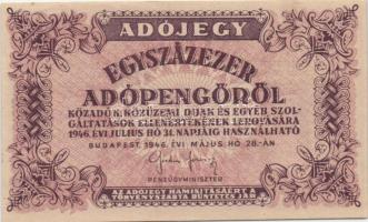 1946. 100.000AP sorozat- és sorszám nélkül T:I