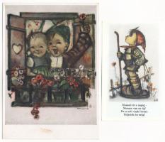 5 db RÉGI Hummel művész képeslap gyerekekkel + 1 kisméretű / 5 pre-1945 art postcards with children,...