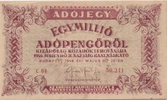 1946. 1.000.000AP főtípus, hátlapi "amelyeknek" szöveggel! T:I-