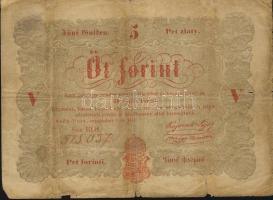 1848. 5Ft "Kossuth-bankó" (3x) T:IV