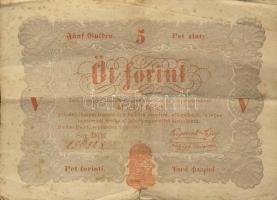 1848. 5Ft "Kossuth-bankó" (3x) T:IV