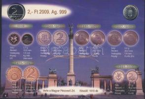 2009. 1Ft Ag + 2Ft Ag párban, utánveret emléklapon T:BU R! Csak 1010 db!