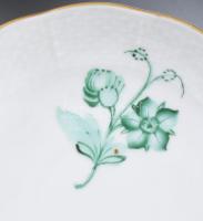 Herendi zöld rózsa mintás porcelán mokkás készlet. Kézzel festett, jelzett, minimális kopással