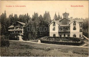 Borszék, Borsec; Excelsior és Csiky nyaralók. Divald Károly műintézete 1920-1908. / villas (EK)