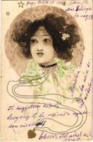 1903 Art Nouveau lady. litho s: Raphael Kirchner (EK)