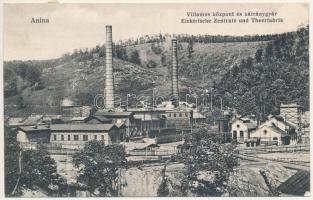 1916 Anina, Stájerlakanina, Stájerlak, Steierdorf; Elektrische Zentrale, Theerfabrik / Villamos központ és kátránygyár / central power station, tar factory