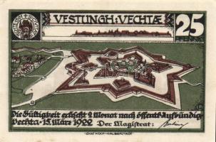 Német Birodalom / Weimari Köztársaság / Vechta 1922. 25Pf (2x) + 50Pf (2x) + 75Pf (2x) 6 klf db, tel...
