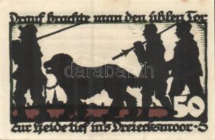 Német Birodalom / Weimari Köztársaság / Vechta 1922. 25Pf (2x) + 50Pf (2x) + 75Pf (2x) 6 klf db, tel...