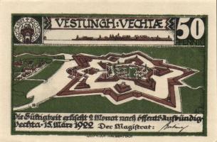 Német Birodalom / Weimari Köztársaság / Vechta 1922. 25Pf (2x) + 50Pf (2x) + 75Pf (2x) 6 klf db, tel...