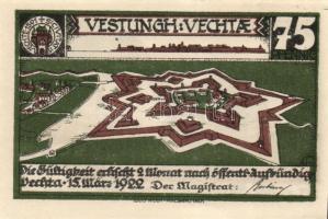 Német Birodalom / Weimari Köztársaság / Vechta 1922. 25Pf (2x) + 50Pf (2x) + 75Pf (2x) 6 klf db, tel...