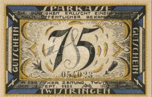 Német Birodalom / Weimari Köztársaság / Twistringen 1921. 25Pf + 50Pf + 75Pf 3 klf db, teljes sor T:...