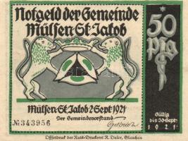 Német Birodalom / Weimari Köztársaság / Mülsen 1921. 50Pf (8x) 8 klf db, teljes sor T:I