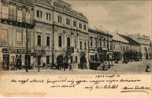 1903 Eperjes, Presov; Városháza, Tauth Viktor üzlete. Cattarino S. kiadása / town hall, shops (EK)