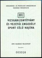 1981 Közlekedés- és Postaügyi Minisztérium hajózási főosztálya által kiállított sporthajóvezetési engedély