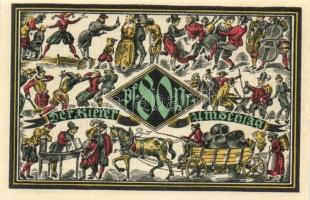 Német Birodalom / Weimari Köztársaság / Kiel 1921. 70Pf (2x) + 80Pf (2x) + 90Pf (2x) 6 klf db, telje...