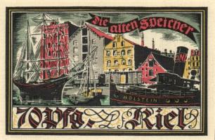 Német Birodalom / Weimari Köztársaság / Kiel 1921. 70Pf (2x) + 80Pf (2x) + 90Pf (2x) 6 klf db, telje...
