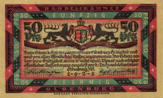 Német Birodalom / Weimari Köztársaság / Oldenburg 1921. 50Pf (6x) 6 klf db, teljes sor T:I