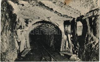 1909 Marosújvár, Uioara, Ocna Mures; Rudolfbányai sóalagút bejárata, iparvasút. Füssy József kiadása / salt mine entry, interior, industrial railway (EK)