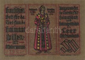 Német Birodalom / Weimari Köztársaság / Leer 1921. 25pf + 50Pf (2x) + 75Pf (2x) + 1M össz. 6 klf db,...