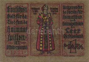 Német Birodalom / Weimari Köztársaság / Leer 1921. 25pf + 50Pf (2x) + 75Pf (2x) + 1M össz. 6 klf db,...