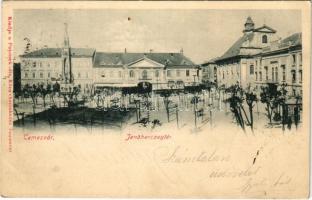 1901 Temesvár, Timisoara; Jenő herceg tér, Rukavina emlékmű. Polatsek kiadása / square, monument