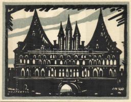 Német Birodalom / Weimari Köztársaság / Lübeck 1921. 50Pf + 75Pf + 1M 3 klf db, teljes sor T:I