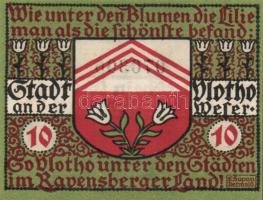 Német Birodalom / Weimari Köztársaság / Vlotho 1921. 10Pf + 25Pf + 50Pf 3 klf db, teljes sor T:I