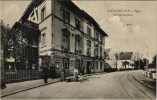 Cieplice Slaskie-Zdrój, Bad Warmbrunn (Jelenia Góra, Hirschberg); Hermdorferstrasse, Gasthof Kaiserkrone / street view, hotel, inn (EK)