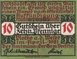 Német Birodalom / Weimari Köztársaság / Vlotho 1921. 10Pf + 25Pf + 50Pf 3 klf db, teljes sor T:I