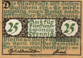 Német Birodalom / Weimari Köztársaság / Vlotho 1921. 10Pf + 25Pf + 50Pf 3 klf db, teljes sor T:I