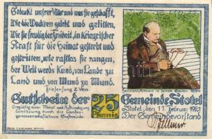 Német Birodalom / Weimari Köztársaság / Stotel 1921. 25Pf (4x) 4 klf db, teljes sor T:I